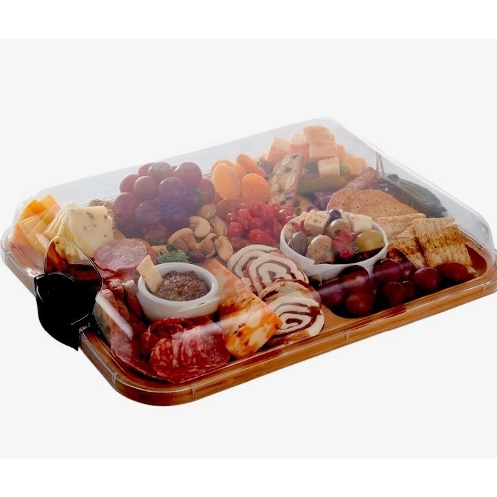 Sabatier Build A‎ Board Bamboo Serving Party Charcuterie Board W/Lid 11"x14" NIB